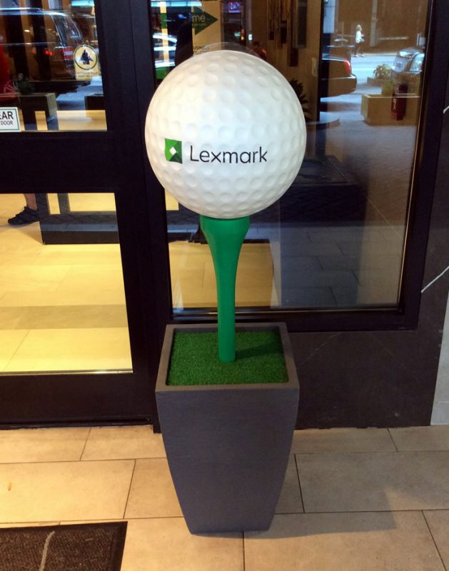 Acrylic Golf Ball Display Stand | Holds 3 Golf Balls | Acrylic and Metal |  3 Golf Tees Included (Acrylic)