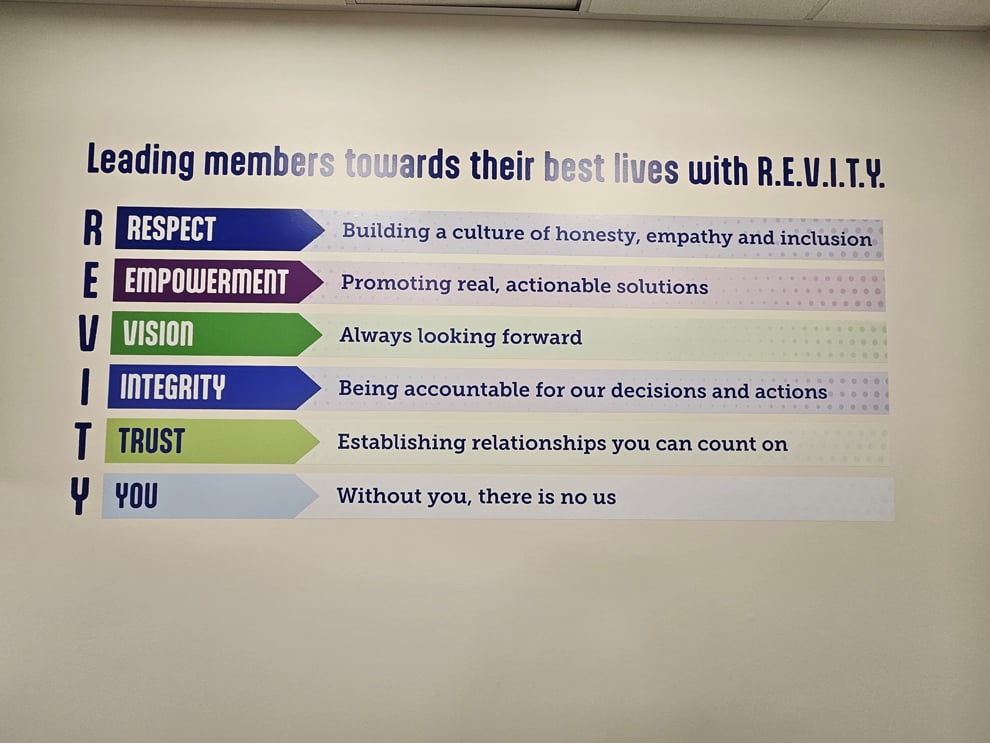 Revity FCU Wall Wraps & Dimensional Signage