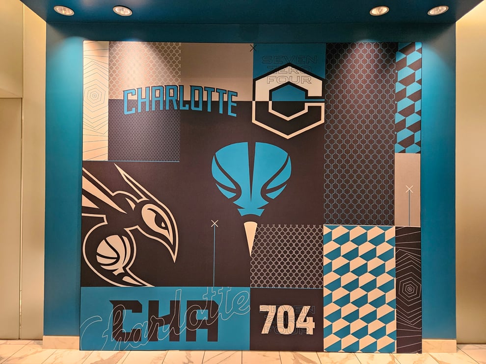 Hornets Graphics in Uptown Charlotte