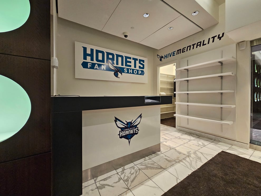 Hornets Graphics in Uptown Charlotte