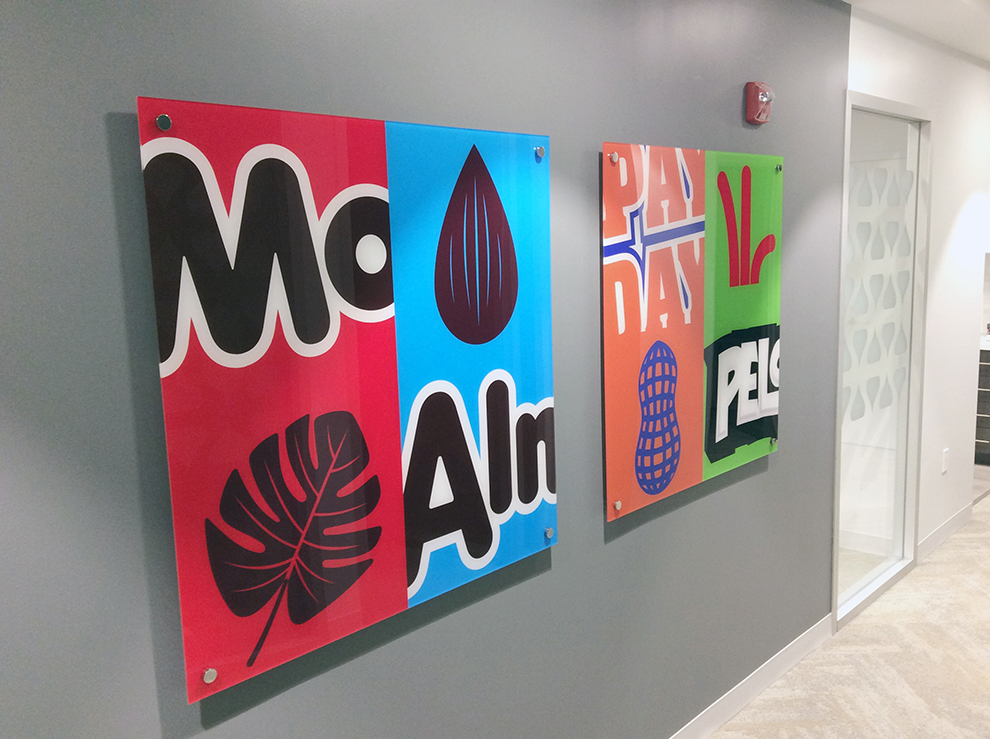 Acrylic Signs in Newport News, VA designed and installed with clear Plexiglass for interior walls