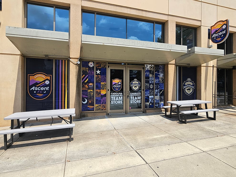 Workplace adhesive vinyl graphics installed in Winston-Salem, NC