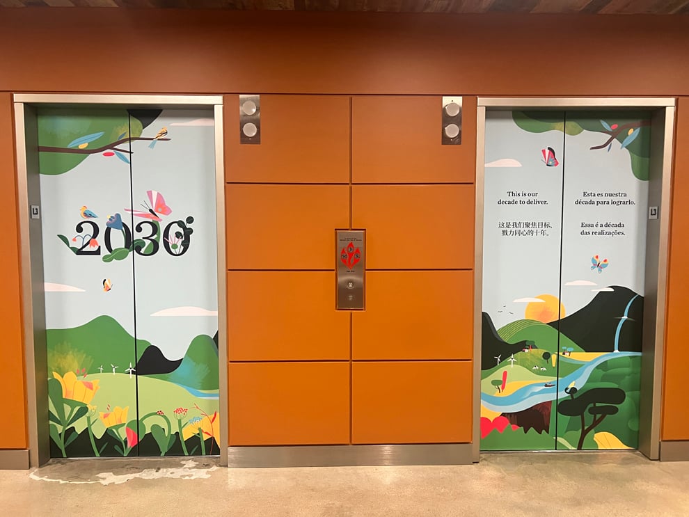 Custom signs and graphics for corporate workplace interiors in Durham, NC