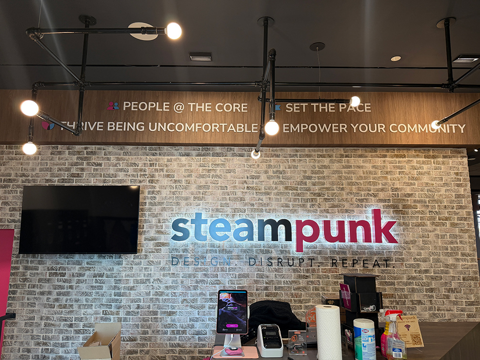 Branded workplace interiors with custom signs in Greenville, SC