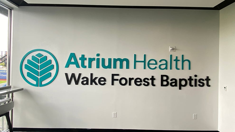 Dimensional Letters in Burlington, NC designed and installed for company wall branding and culture displays