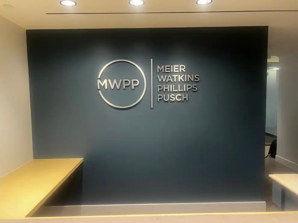 Dimensional Letters in Decatur, GA designed and installed for office branding and commercial interiors