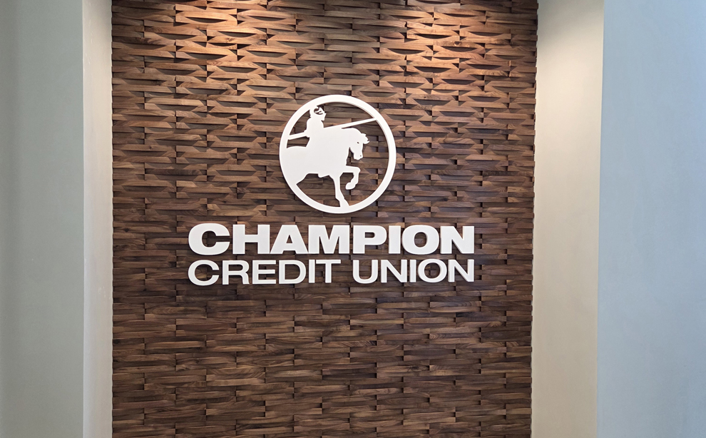 Dimensional Letters in Durham, NC designed and installed for corporate lobby wall branding