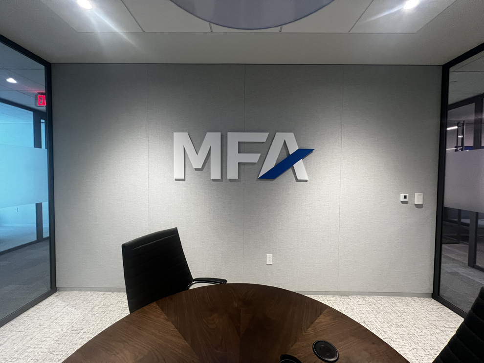 Dimensional Letters in Durham, NC designed and installed for hallway and directional wall signage