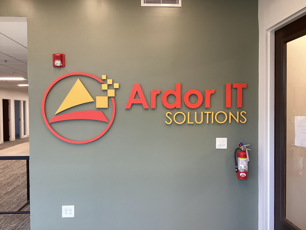 Dimensional Letters in Greensboro, NC designed and installed for business lobby and conference areas