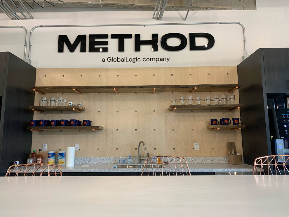 Dimensional Letters in Richmond, VA designed and installed for reception walls and workplace branding