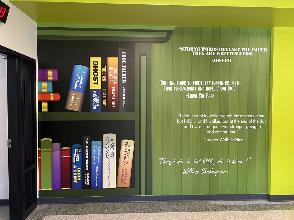 Campus wall wraps and educational graphics designed in Durham NC