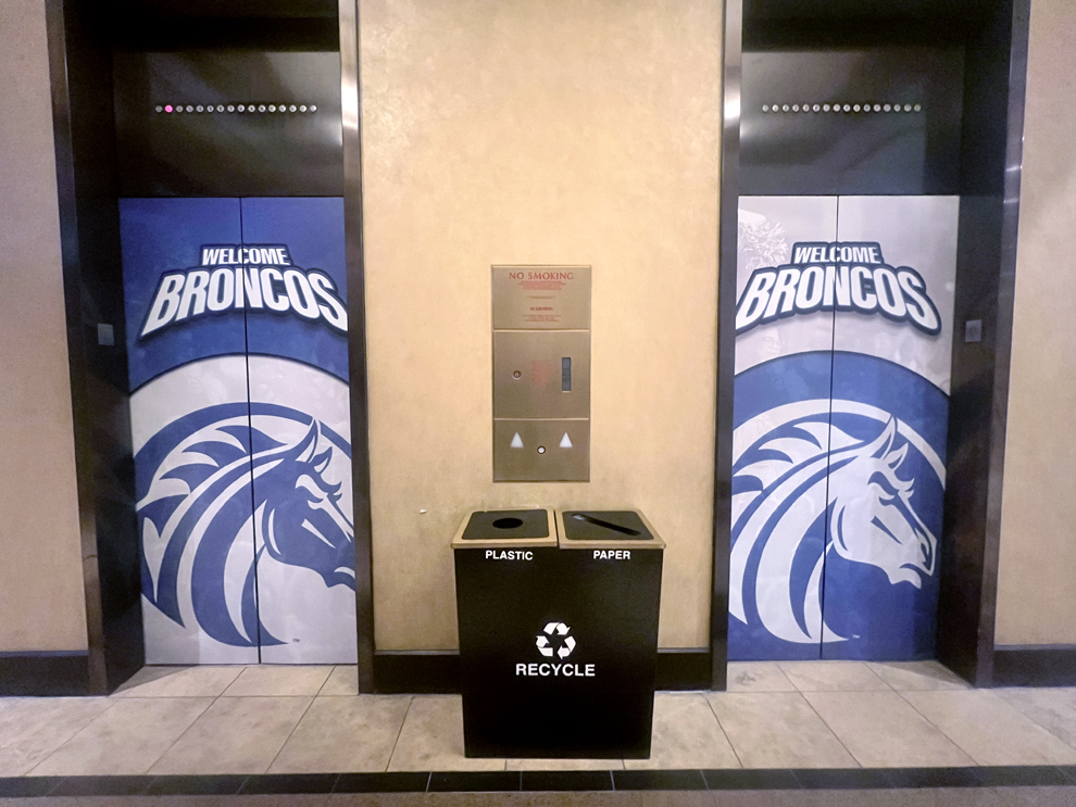 Elevator Wraps in Burlington, NC designed and installed for promotional graphics and visual branding