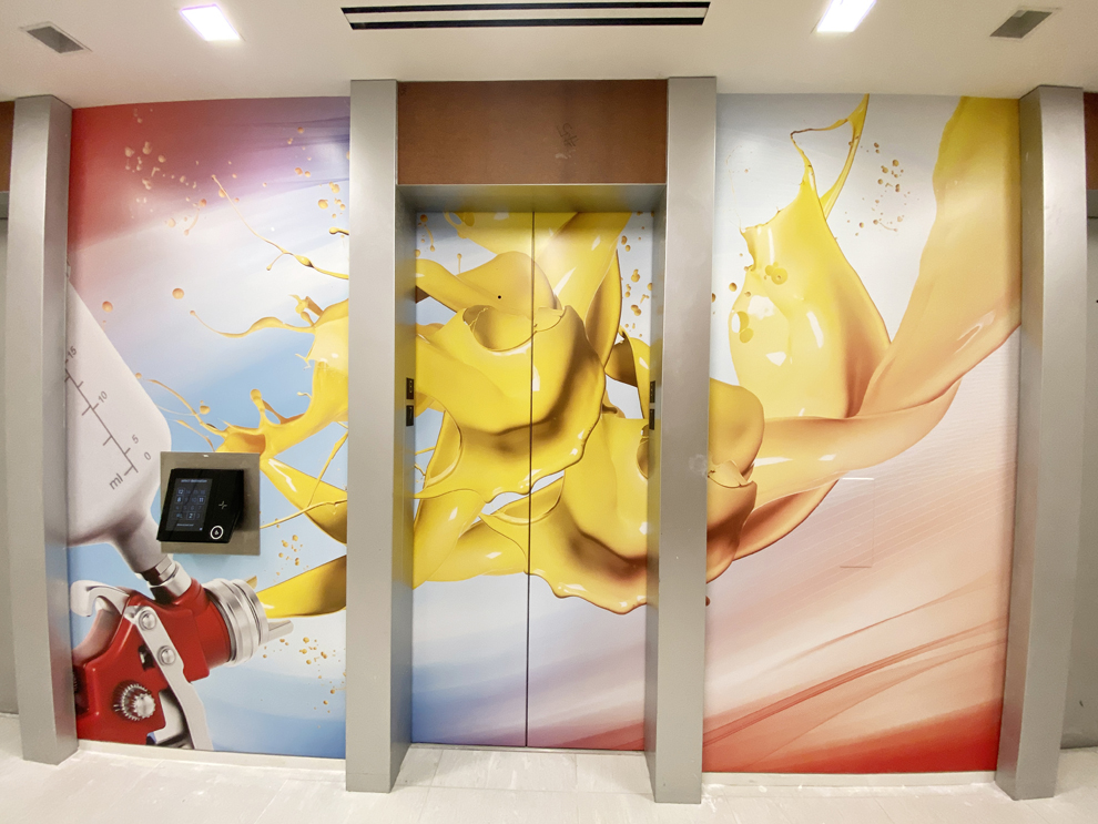 Elevator Wraps in Columbia, SC designed and installed for corporate offices and interior signage