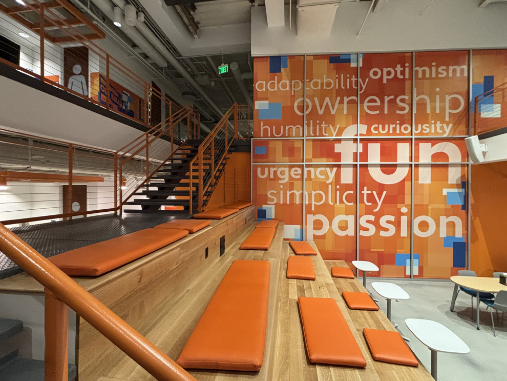 Environmental graphic design services for workplace interiors in Cary, NC