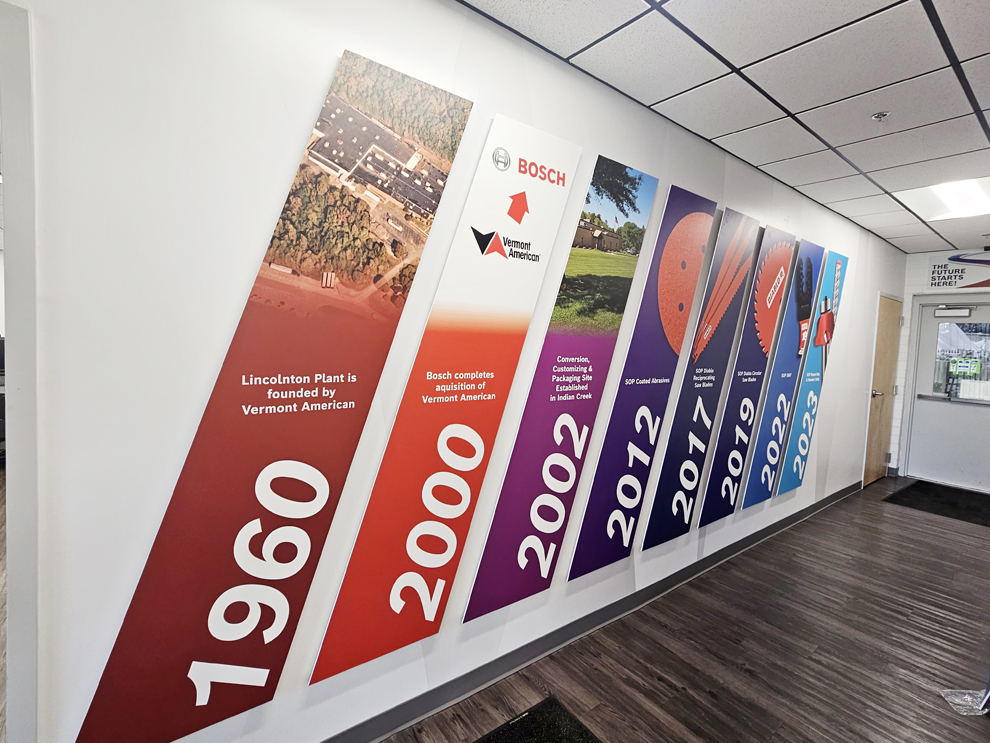Environmental graphic design services for branded office interiors in Columbia, SC