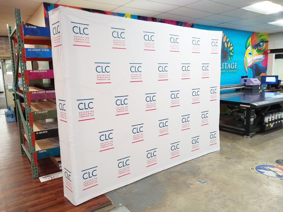 Hop up fabric backdrops with modular frames for trade shows in Norfolk, VA