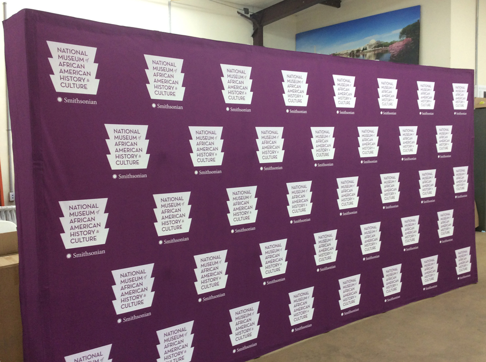 Custom fabric backdrops and modular displays for museum events in Virginia Beach, VA