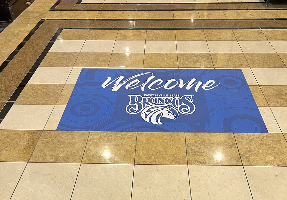 Floor Graphics in Cary, NC designed and installed for business wayfinding and corporate branding