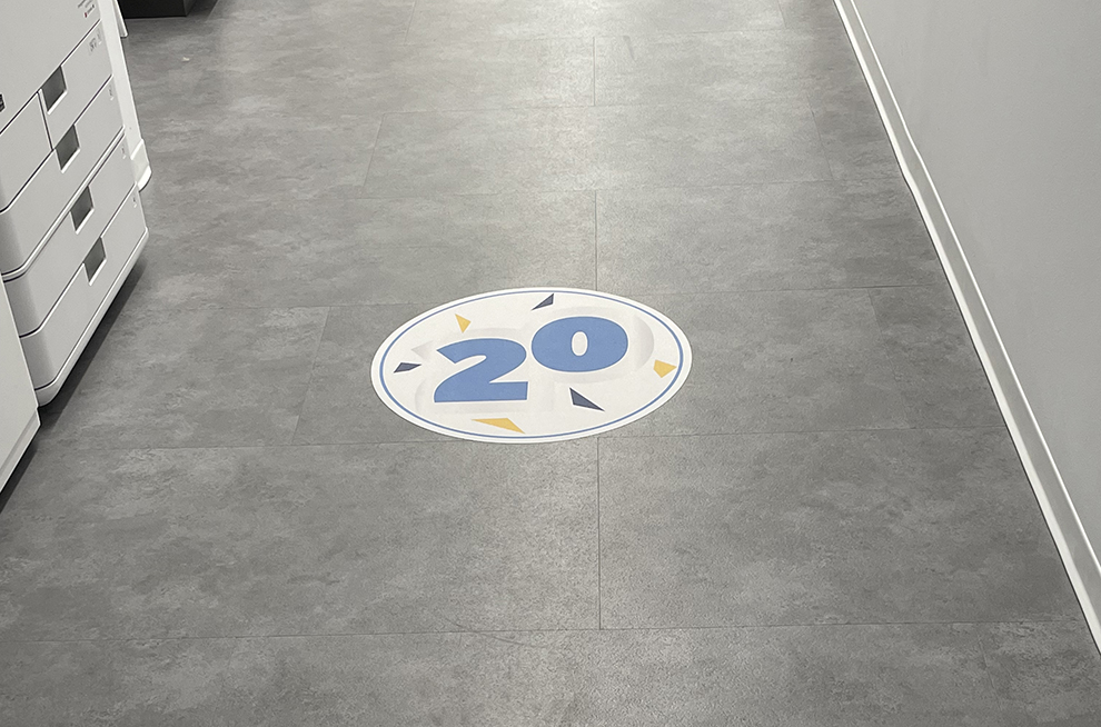 Floor Graphics in Cary, NC designed and installed for company events and branded interiors