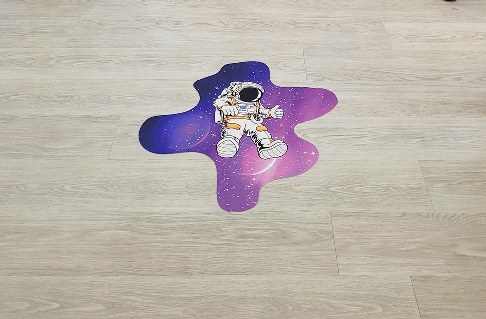 Floor Graphics in Chapel Hill, NC designed and installed for workplace branding and visitor pathways