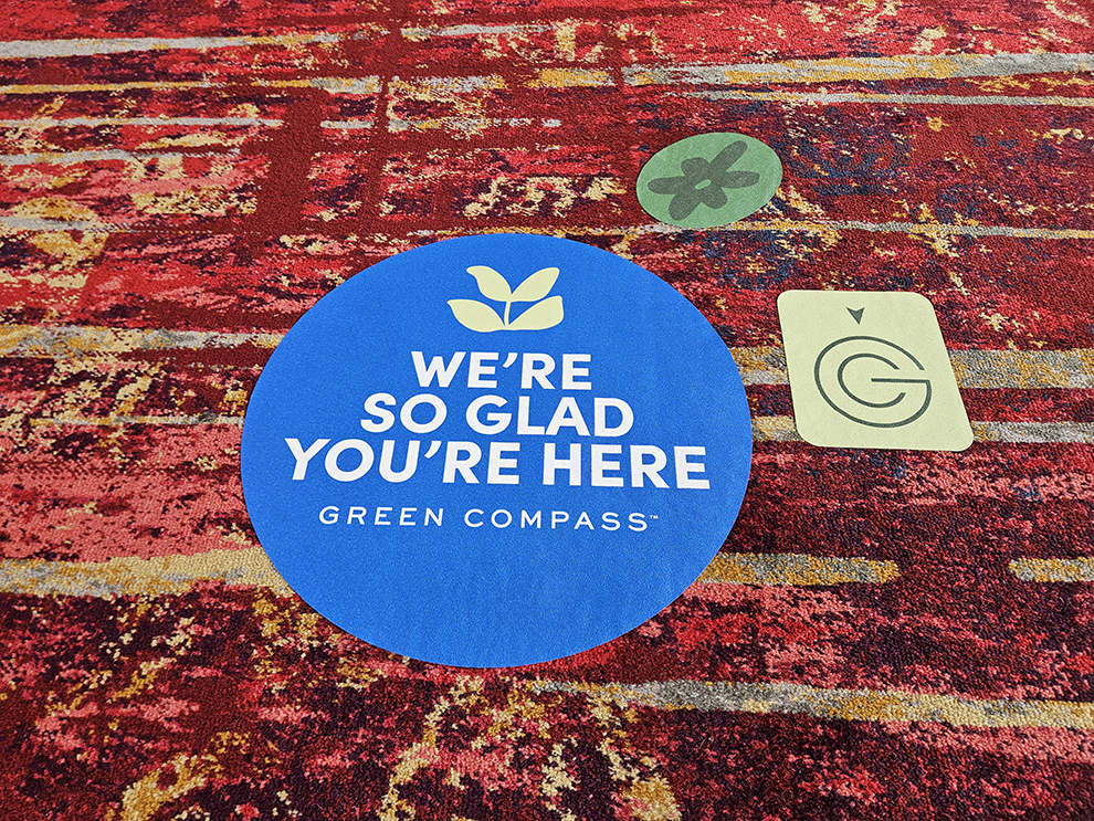 Floor Graphics in Durham, NC designed and installed with adhesive vinyl for company interiors