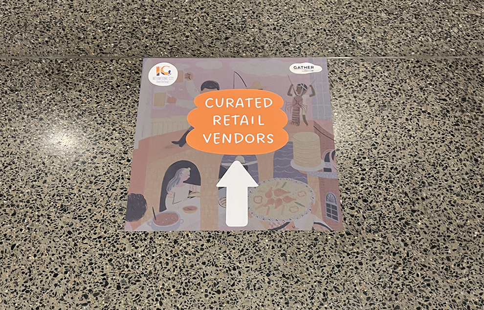 Floor Graphics in Durham, NC designed and installed for hallway direction and brand identity