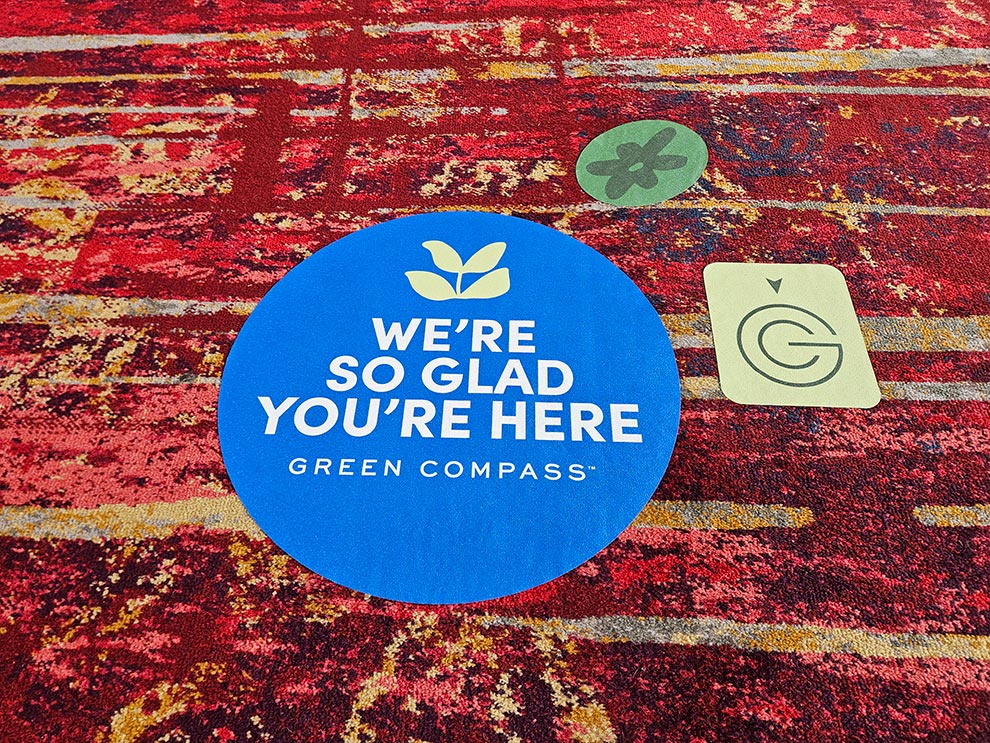 Floor Graphics in Norfolk, VA designed and installed with adhesive vinyl for company interiors