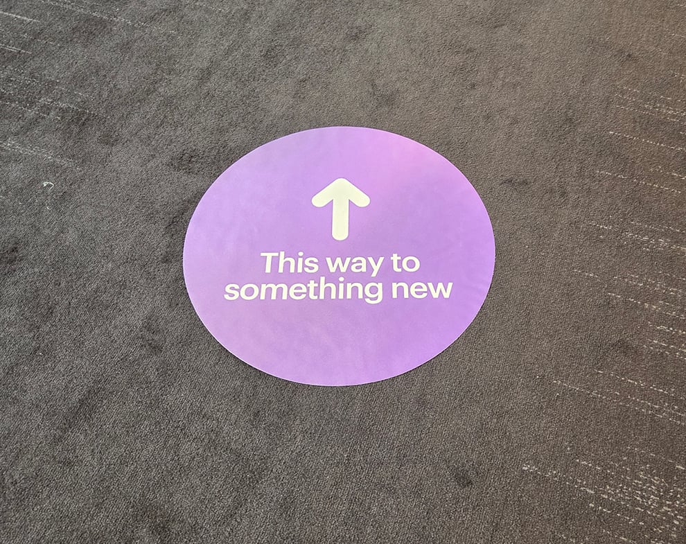 Floor Graphics in Richmond, VA designed and installed for office branding and directional navigation