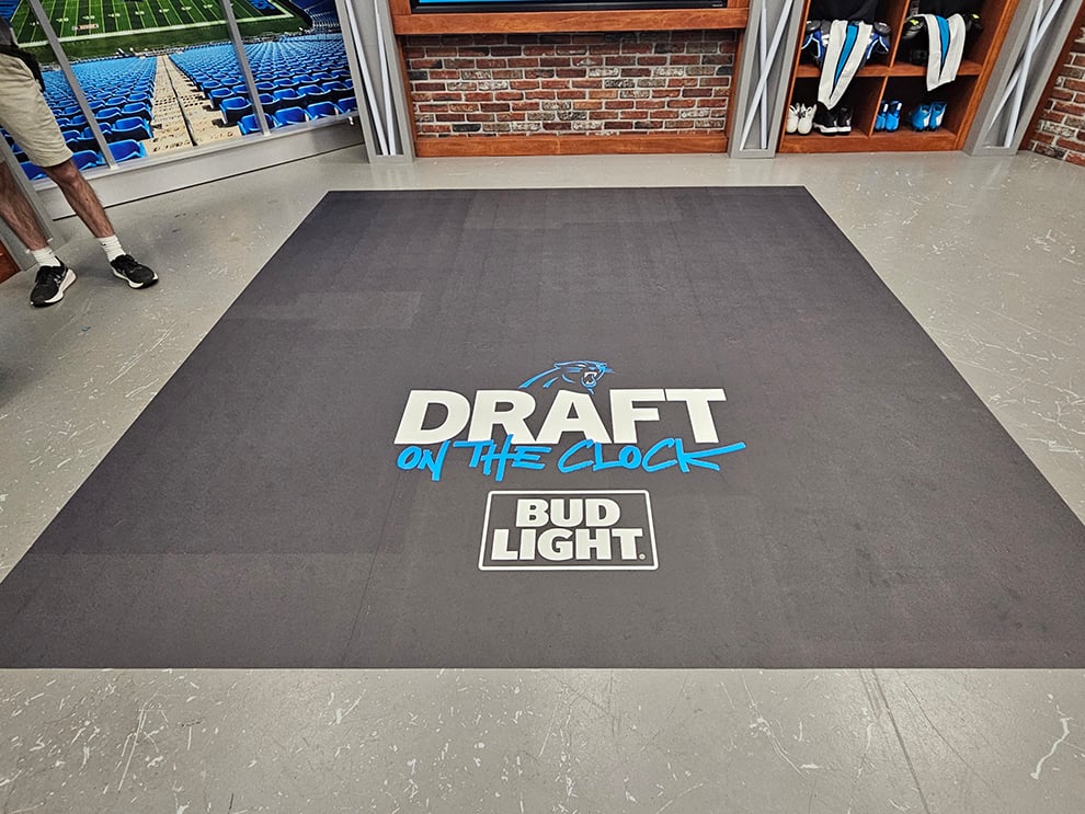 Floor Graphics in Richmond, VA designed and installed for lobby branding and workplace environments