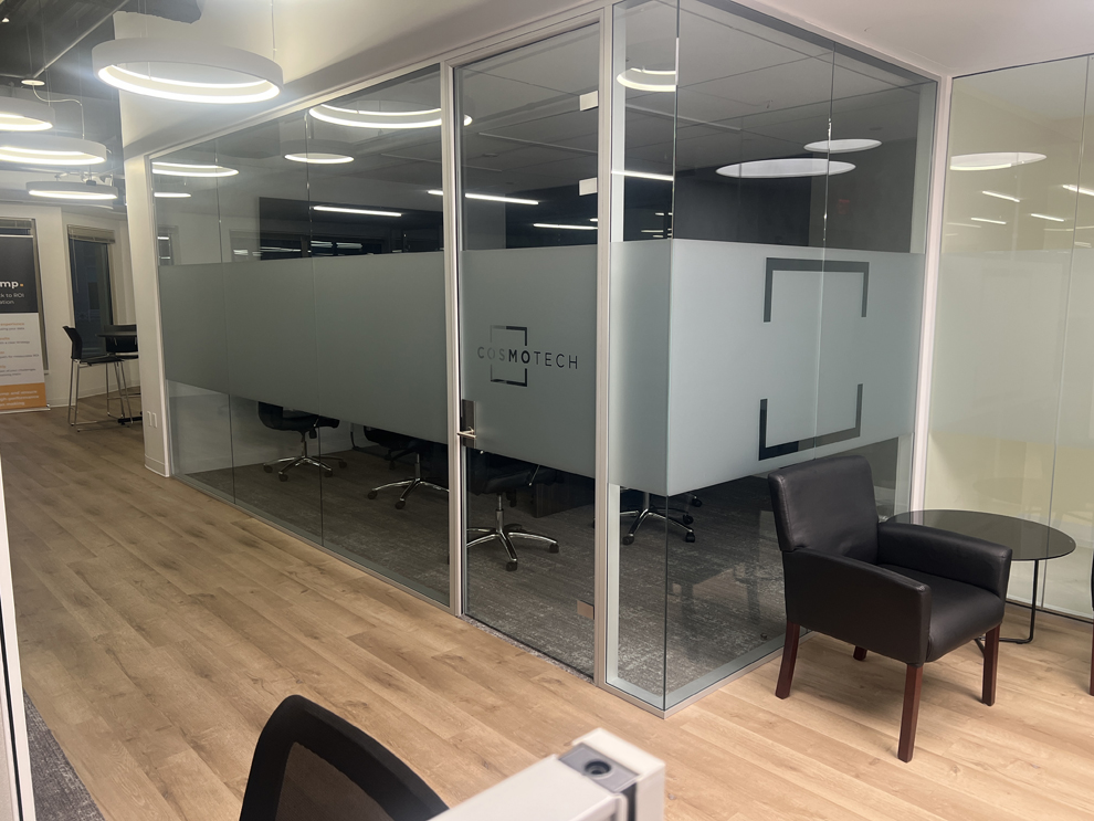 Frosted Vinyl in Columbia, SC designed and installed for modern office interiors and conference rooms