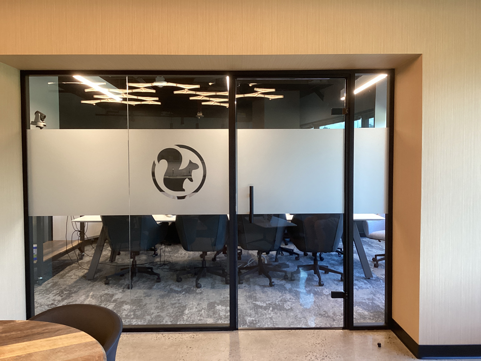 Frosted Vinyl in Newport News, VA designed and installed for corporate environments and branded spaces