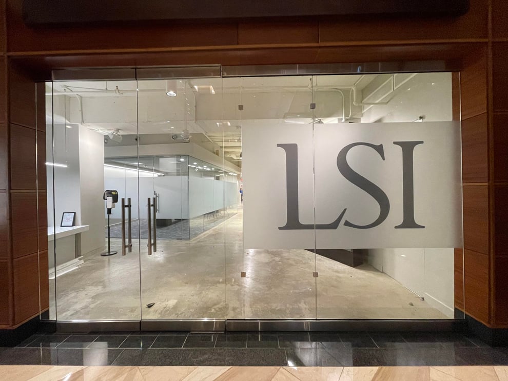 Frosted Vinyl in Richmond, VA designed and installed for glass walls and office interiors