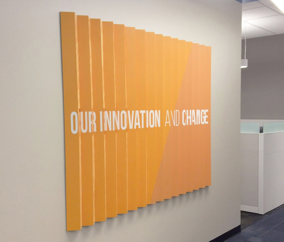 Lenticular wall displays highlighting company culture in Norfolk, VA