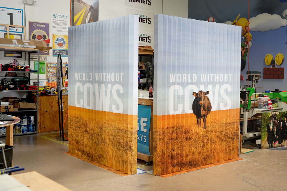 Fabricated lenticular wall displays prepared for installation in Norfolk, VA