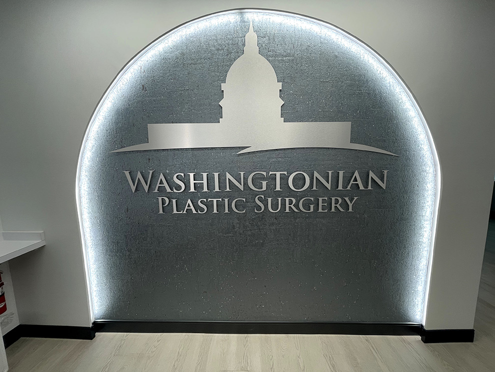 Lobby Signs Cary NC designed and installed to enhance branded office walls and corporate lobbies