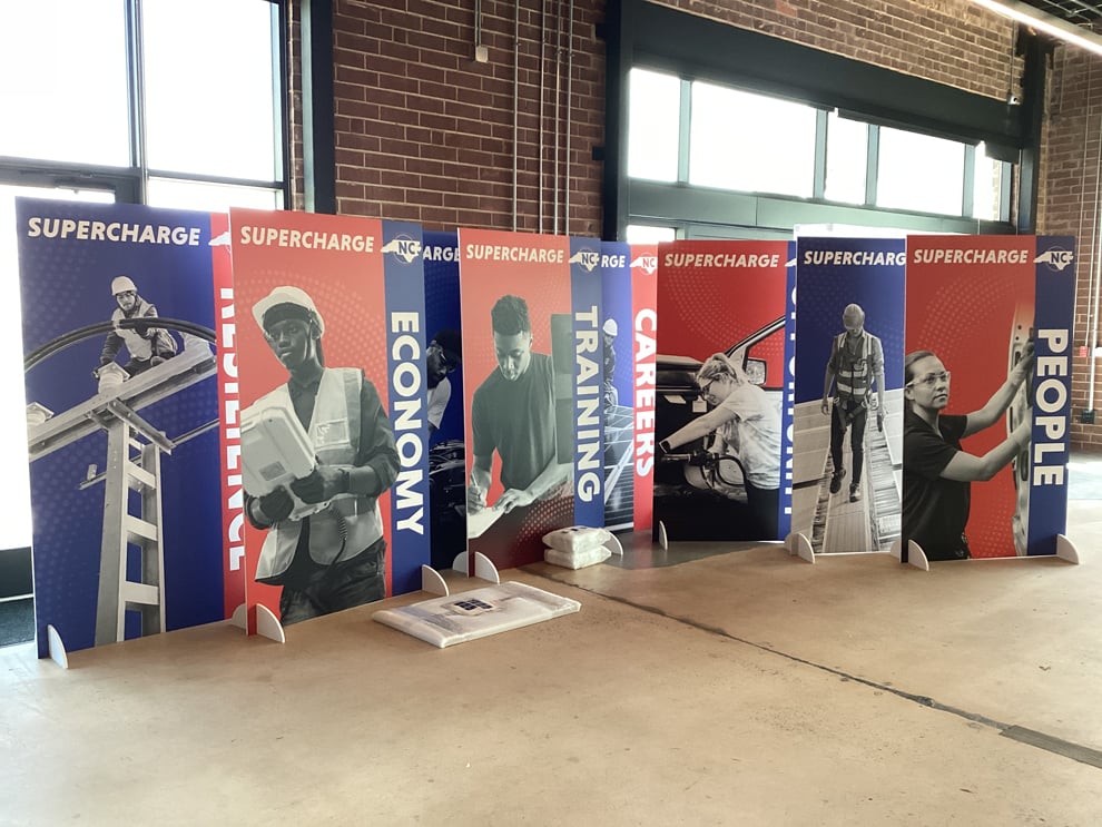 Event signage and meter boards installed at venues Raleigh, NC