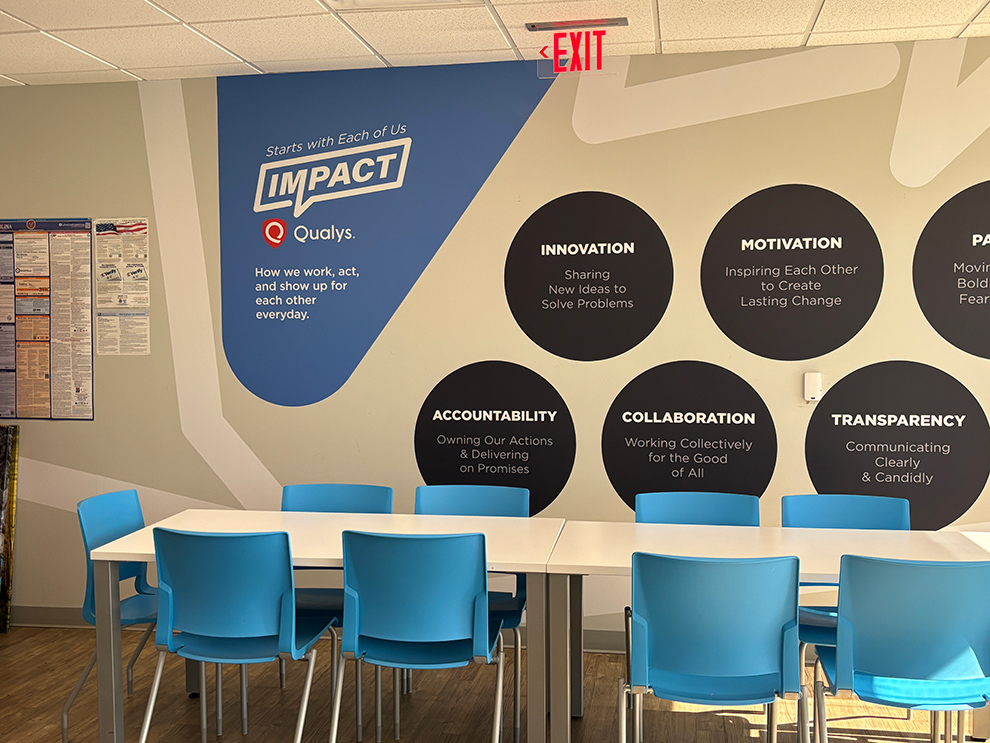 Mission statement wall display reinforcing purpose and values Columbia, SC