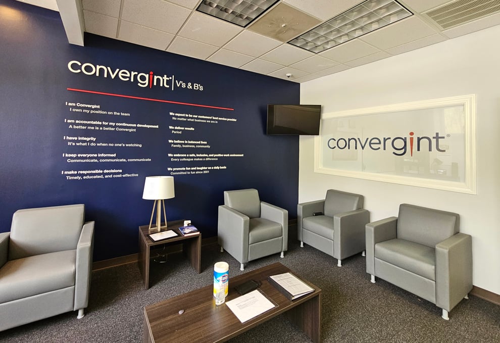 Corporate mission statement wall display with branded design Greensboro, NC