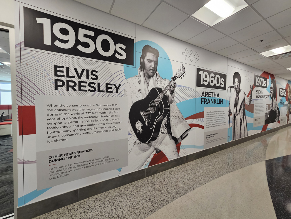 Museum exhibit graphics and signage installation in Raleigh, NC