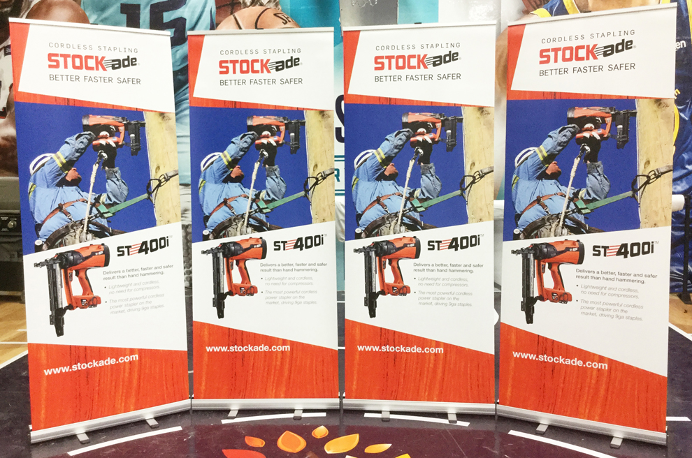 Retail retractable banner display with custom graphics Burlington, NC