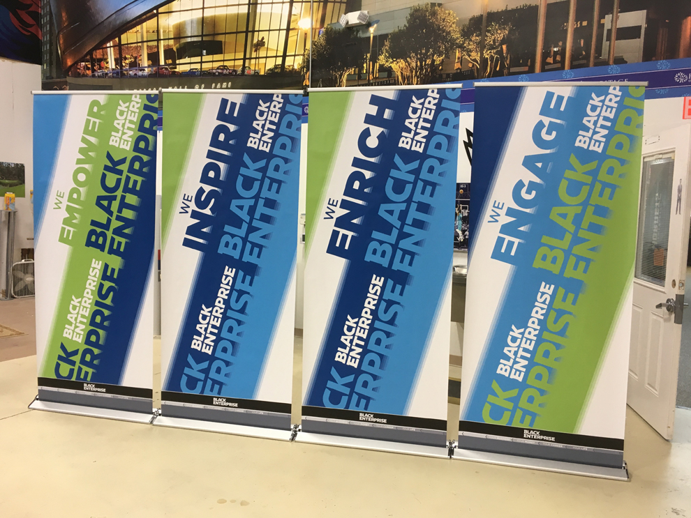 Branded retractable banner used for trade show display Burlington, NC