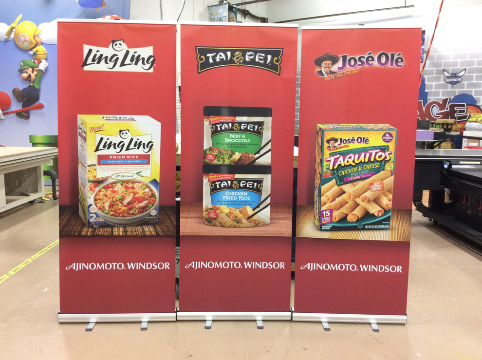 Pull up retractable banner stand with branded graphics Chapel Hill, NC