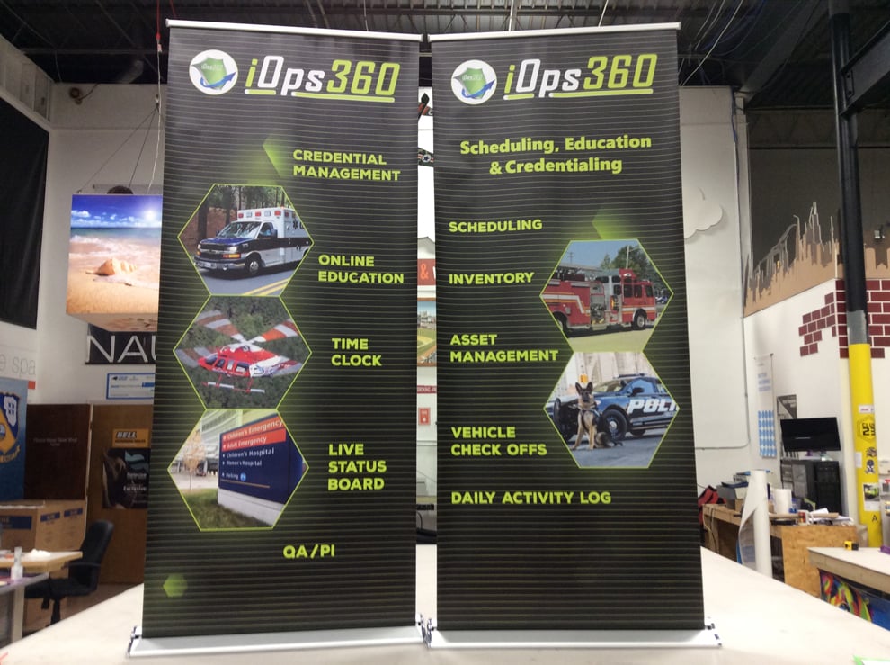Branded retractable banner stand for business promotion Columbia, SC