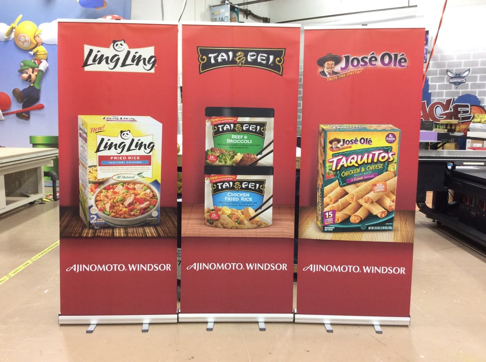 Pull up retractable banner stand with branded graphics Columbia, SC