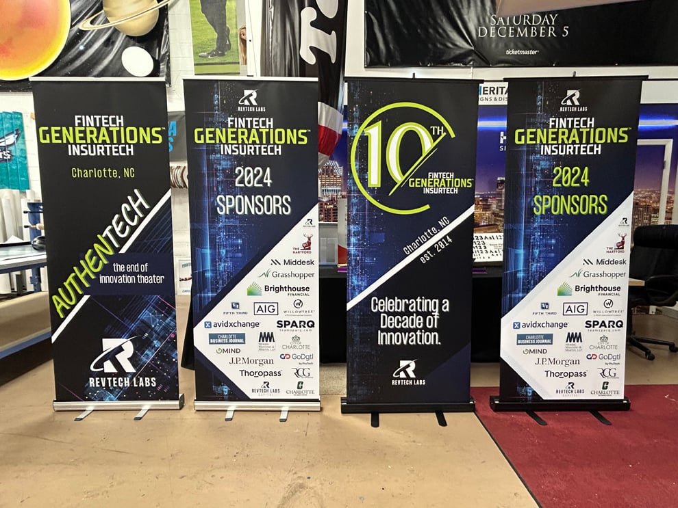 Portable retractable banner for office branding in Decatur, GA