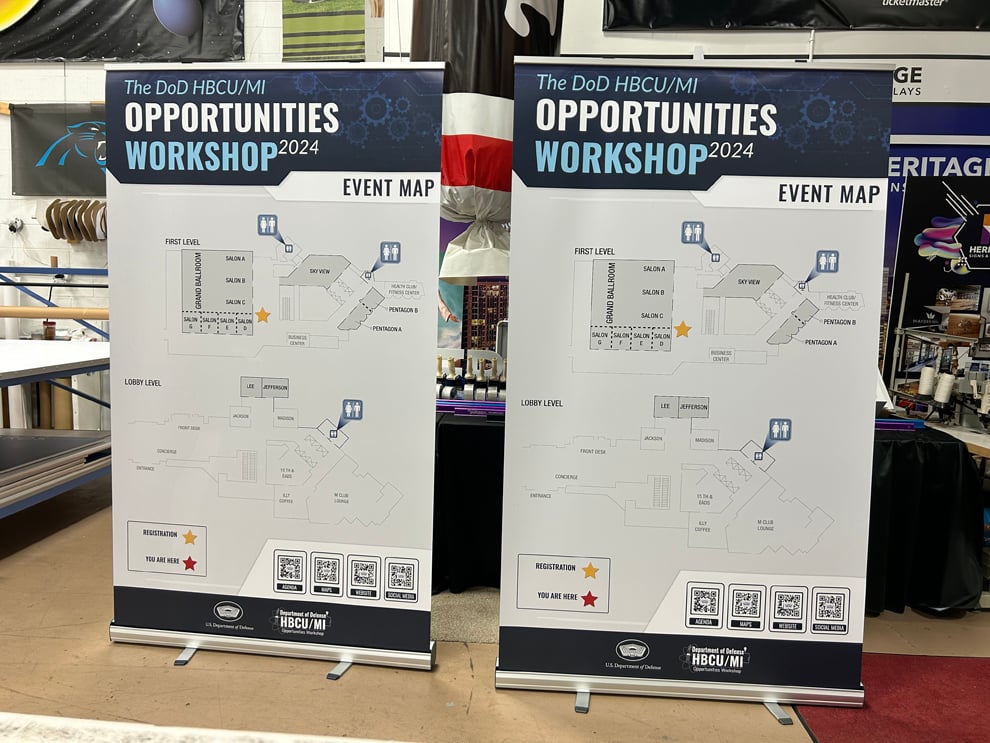 Retail retractable banner display with custom graphics Decatur, GA