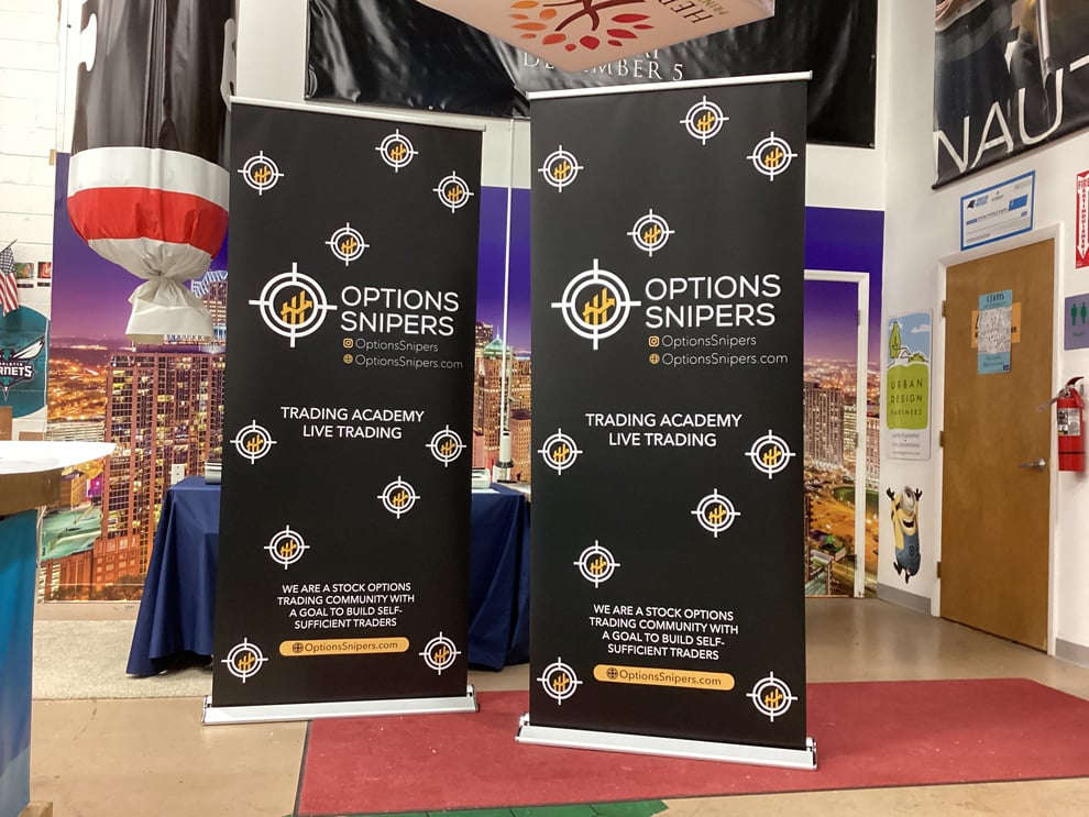 Roll up retractable banner display for event venue Decatur, GA