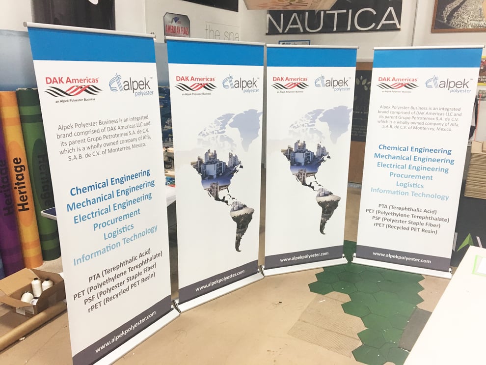 Custom retractable banner stand for workplace branding in Decatur, GA