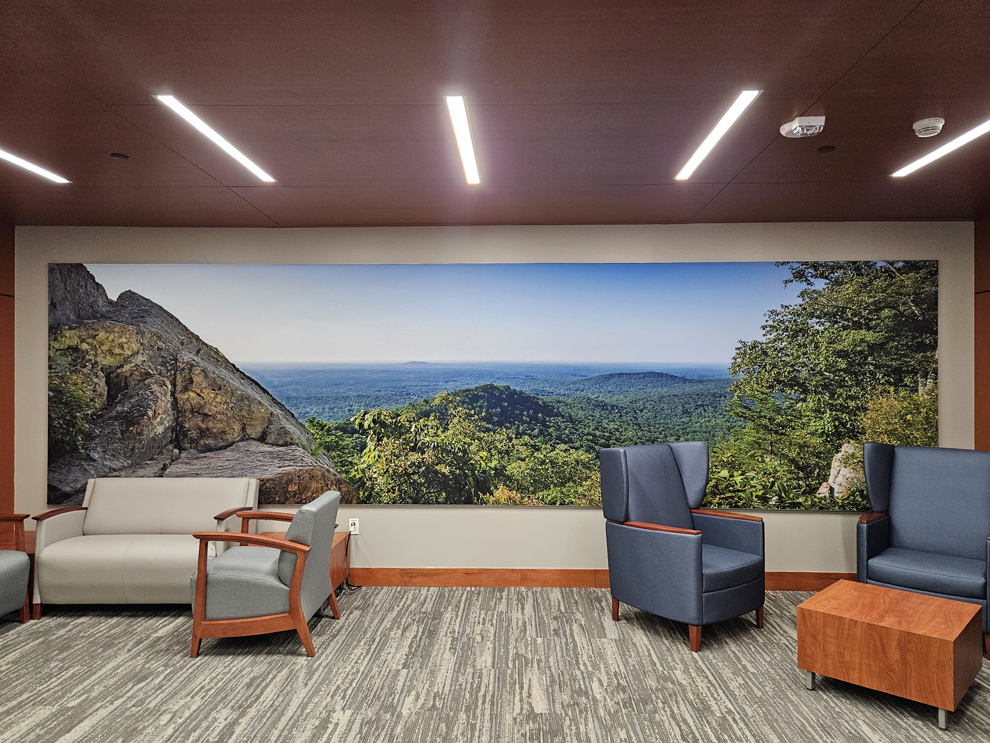 SEG fabric graphics installed with modular backlit frames in Raleigh, NC