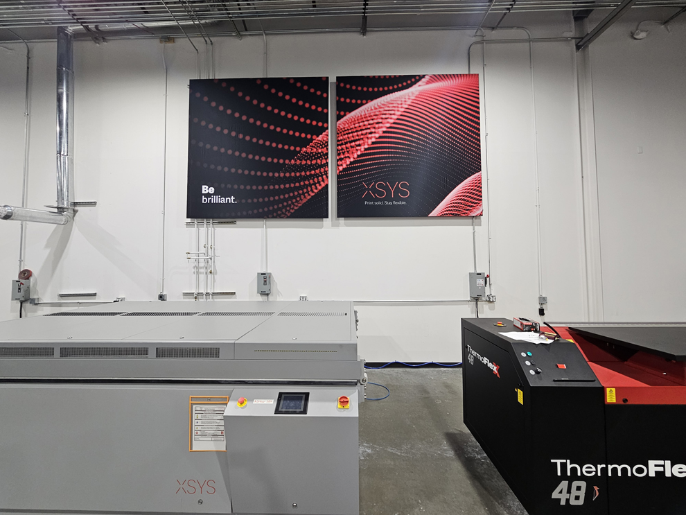 SEG fabric graphics with illuminated branding display in Raleigh, NC